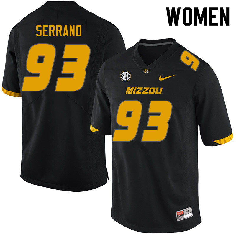 Women #93 Andrew Serrano Missouri Tigers College Football Jerseys Sale-Black